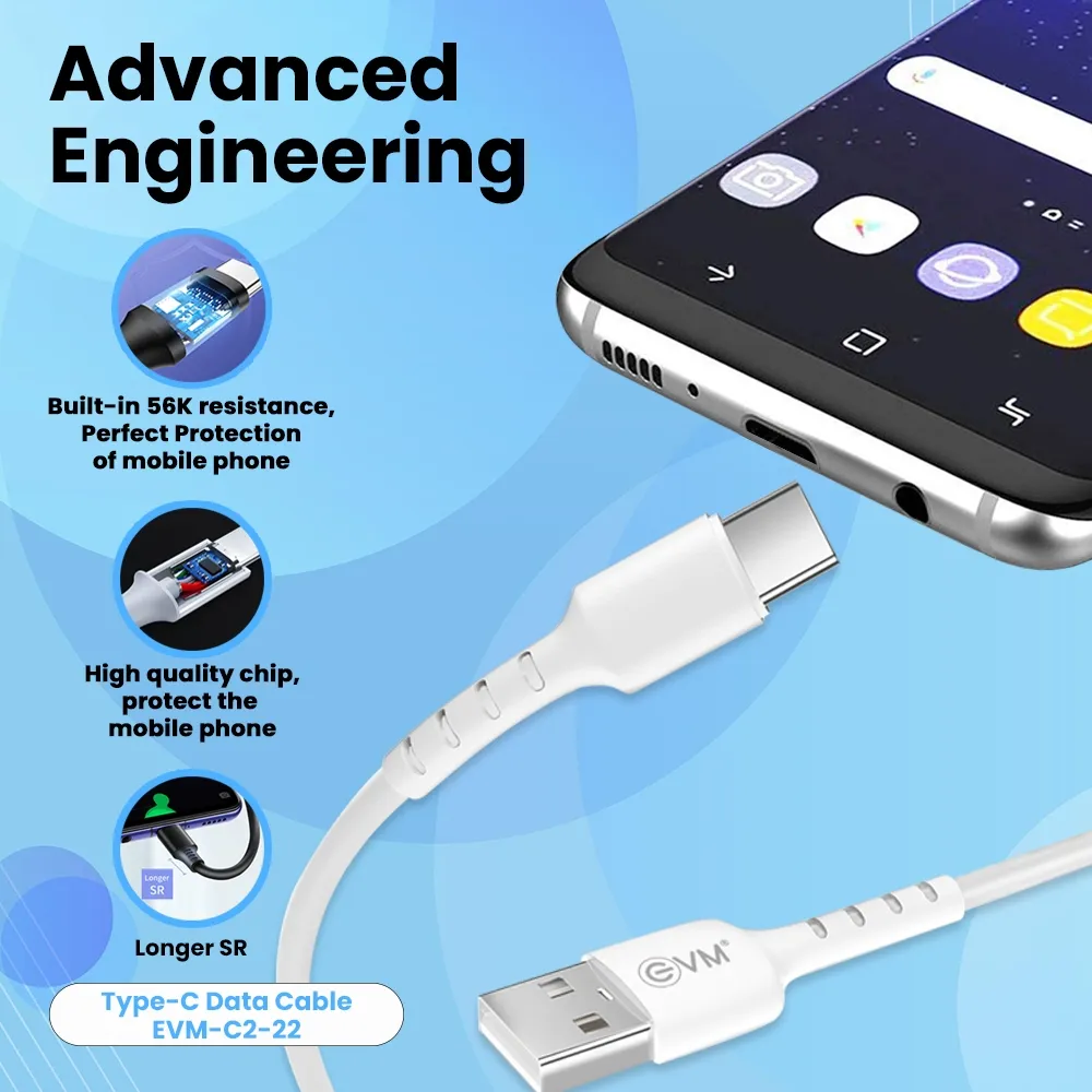 EVM Type C Charge & Sync Cable EVM-C2-22-W view 5